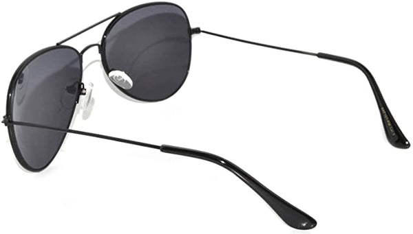 Aviator Sunglasses - Black Metal Frame / Smoke Lens