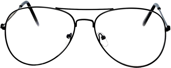 Aviator Sunglasses - Black Frame / Clear Lens