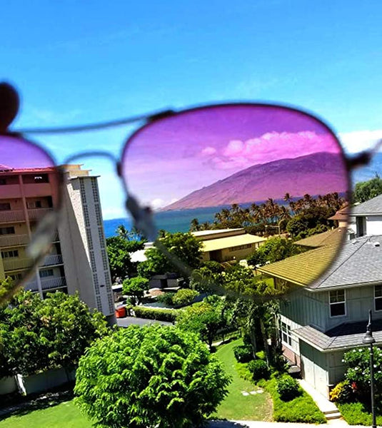 Aviator Sunglasses - Gold Frame / Purple Two-tone Lens