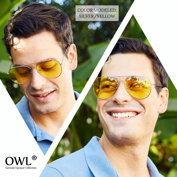 Aviator Sunglasses - Gold Frame / Pink Clear Two-tone Lens