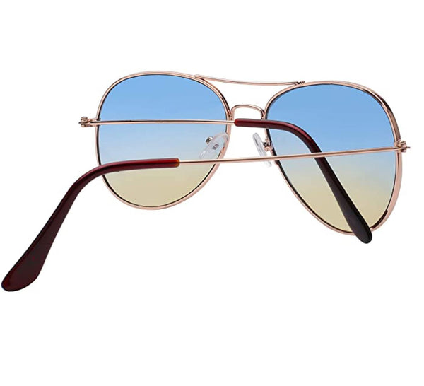 Aviator Sunglasses - Gold Frame / Turquoise Two-tone Lens