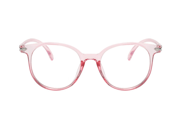 Adult Round Blue Light Blocking Glasses - Pink