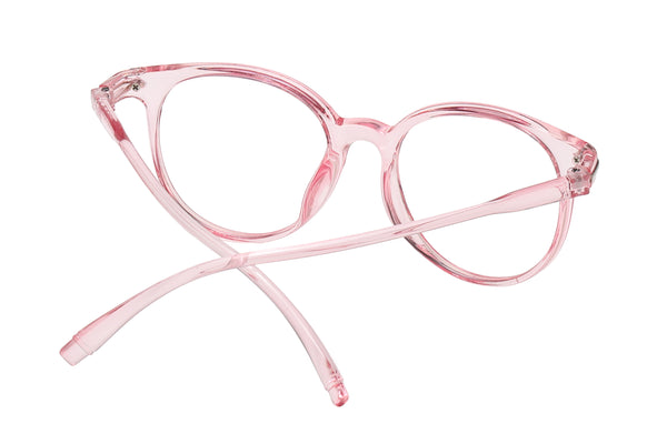 Adult Round Blue Light Blocking Glasses - Pink
