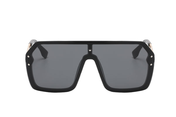 Oversized Rimless Sunglasses - Black