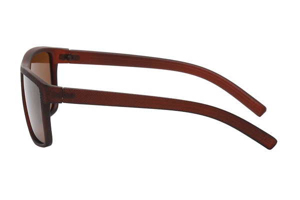 Men's Sporty Polarized Sunglasses - Brown Frame / Brown Lens