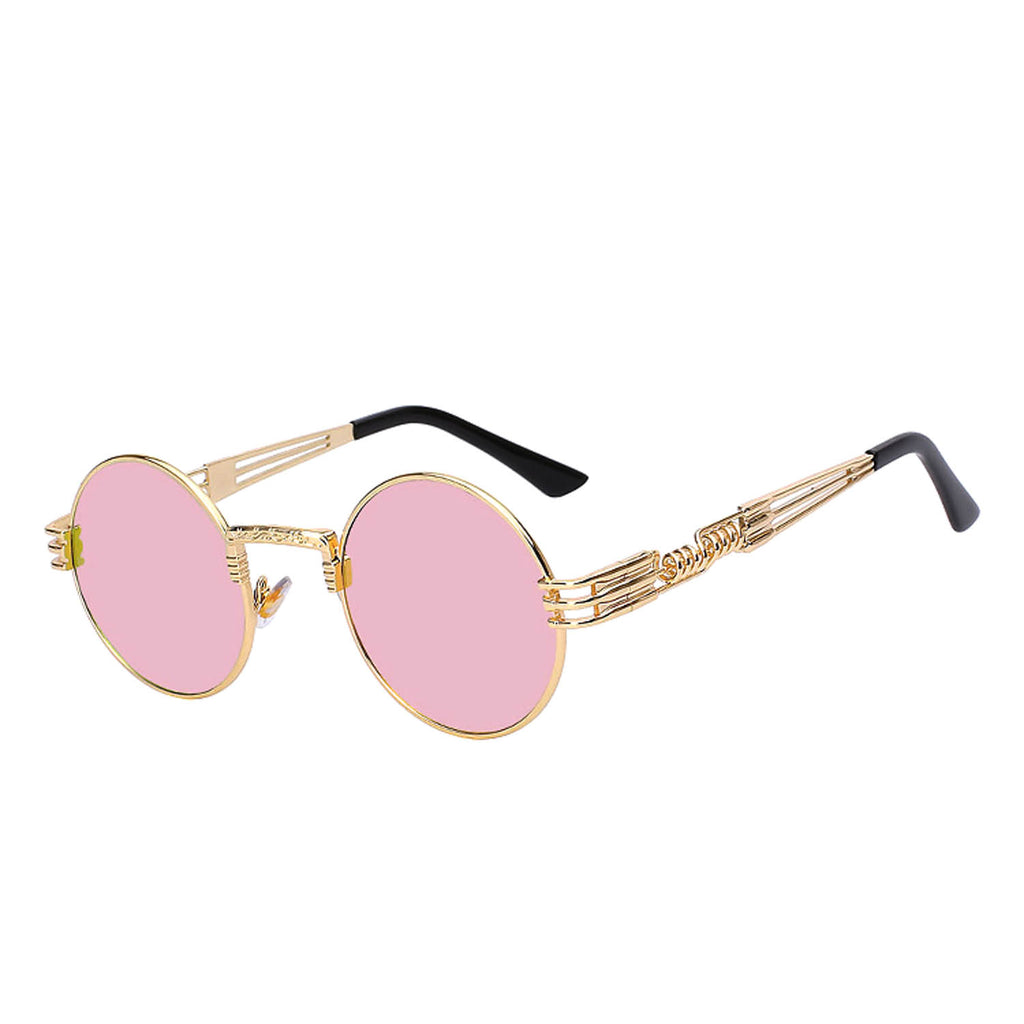 pink steampunk goggles OWL Steampunk Gothic Sunglasses UV400 Pink Mirror Lens Golden Frame –  Sunnytop Shop
