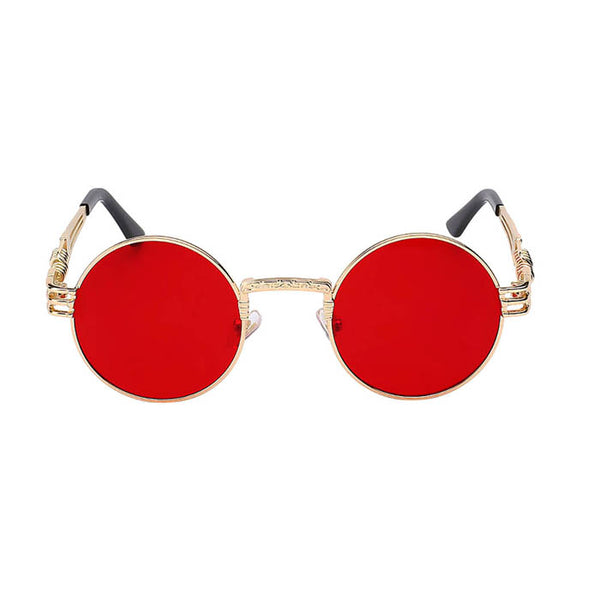round sunglasses red