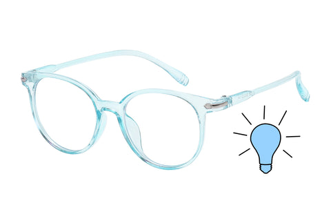 Adult Round Blue Light Blocking Glasses - Blue