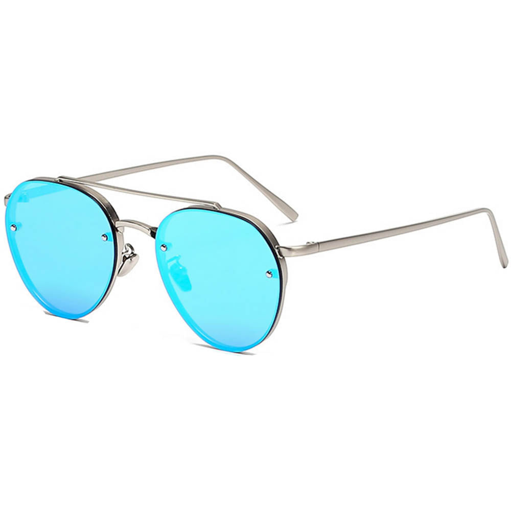 OWL Aviator Style Blue Mirror Lens Sunglasses Blue Metal Frame S 並行輸入品 AVIATOR BLUE MIRROR COLORED REFLECTIVE LENS SILVER METAL FRAME