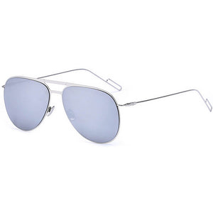 Designer Aviator Sunglasses - Silver Frame / Mirror Lens