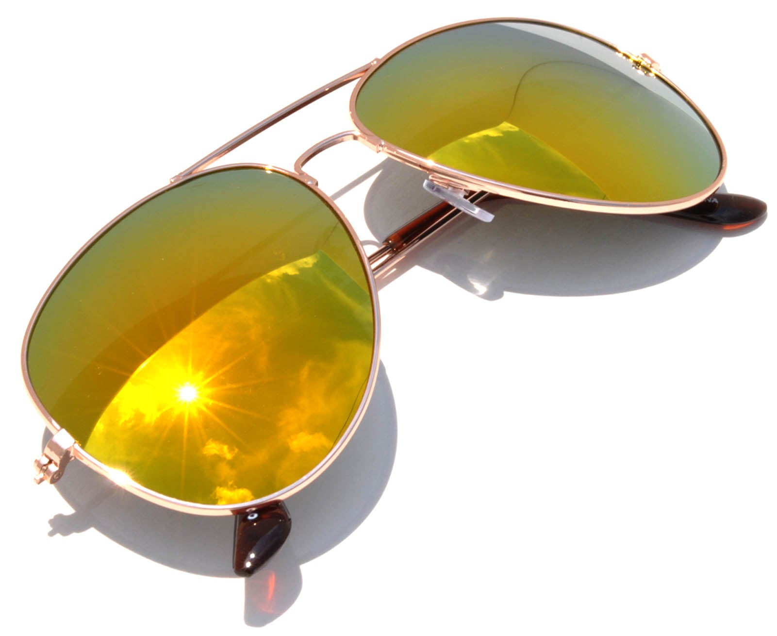 Aviator Gold Mirror Aviator Sunglasses - Gold with mirrored lenses – Closr main image 2