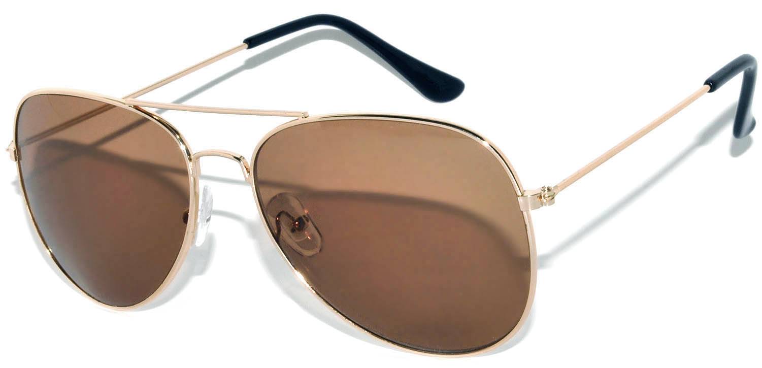 Aviator Sunglasses - Gold Frame / Brown Lens