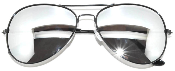 Aviator Sunglasses - Gun Color Frame / Mirror Lens