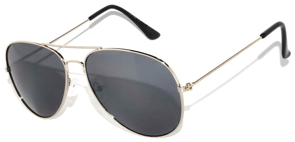 Aviator Sunglasses - Silver Frame / Smoke Lens