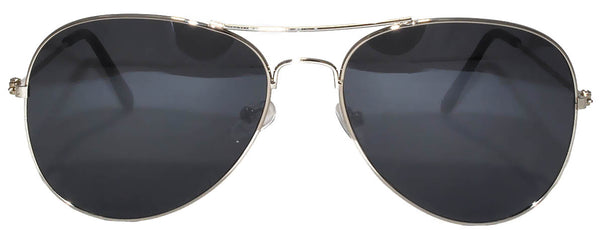 Aviator Sunglasses - Silver Frame / Smoke Lens