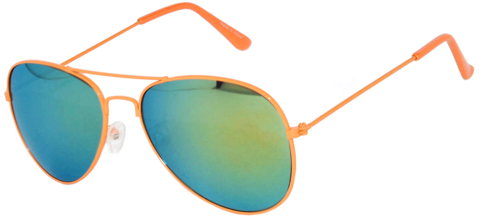 Aviator Sunglasses - Orange Frame / Gold Mirror Lens