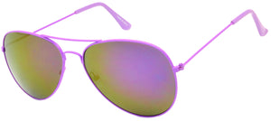 Aviator Sunglasses - Purple Frame / Purple MIrror Lens