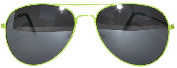 Aviator Sunglasses - Green Frame / Smoke Lens