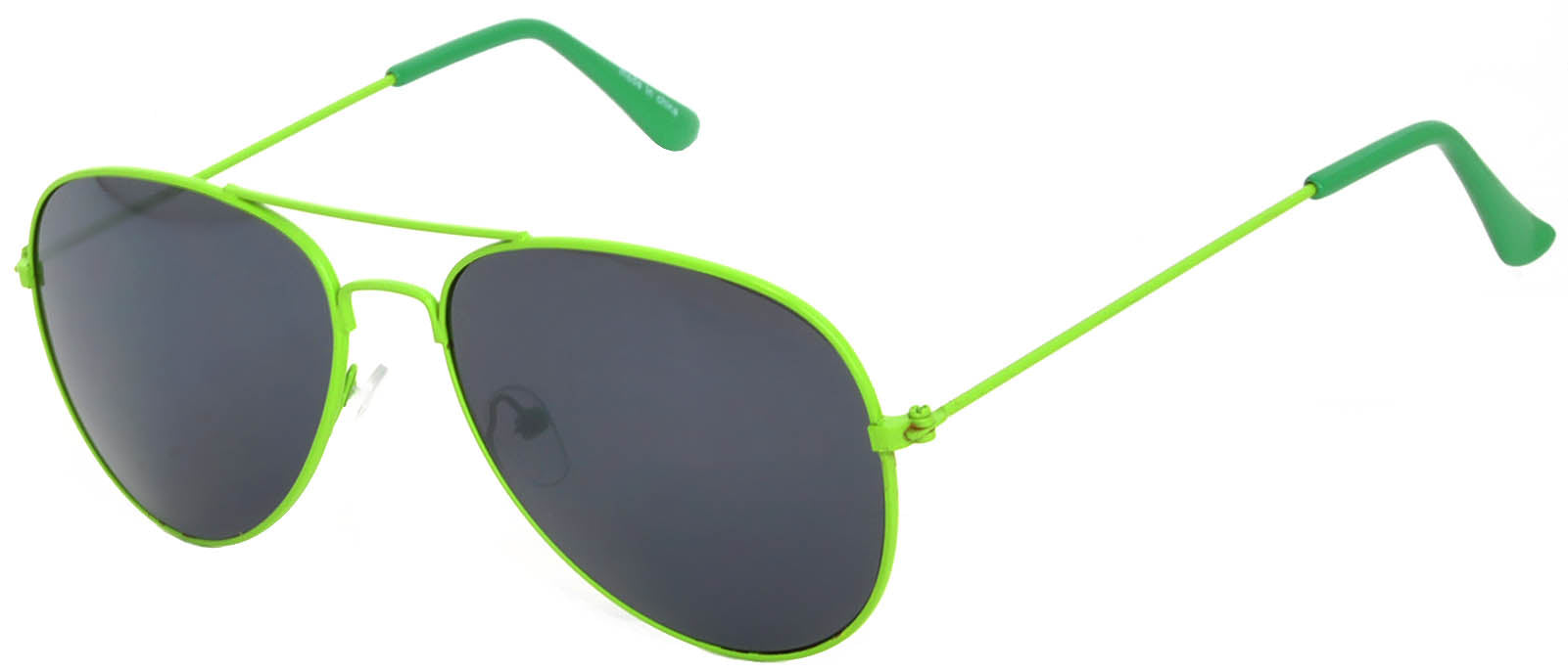 Aviator Sunglasses - Green Frame / Smoke Lens
