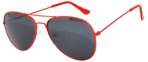 Aviator Sunglasses - Red Frame / Smoke Lense