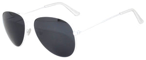 Aviator Sunglasses - White Frame / Smoke Lens