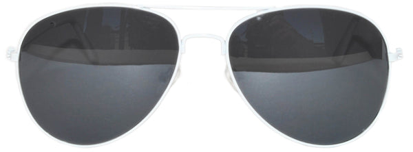 Aviator Sunglasses - White Frame / Smoke Lens