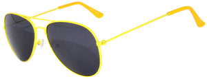 Aviator Sunglasses - Yellow Frame / Smoke Lens