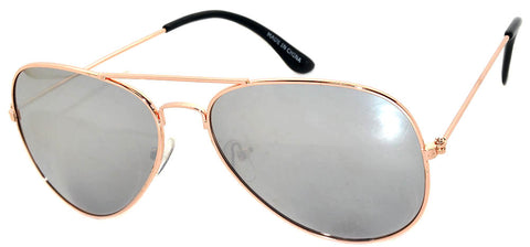 Aviator Sunglasses - Gold Frame / Mirror Lens