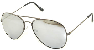 Aviator Sunglasses - Gun Color Frame / Mirror Lens
