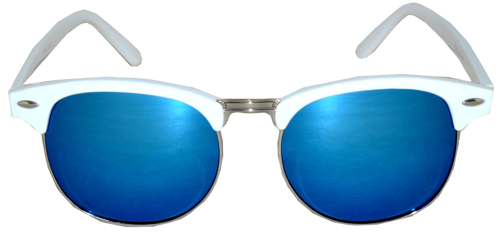 Stylish White Sunglasses with Blue Lenses Fashion Sunglasses | Mirror Coating | UV400 Protection  main image 2