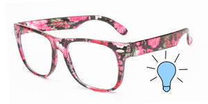 Kids Bluelight Computer Glasses - Floral Pink Frame / Clear Anti-Blue Light Lens