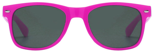 Retro Kids Rectangle Sunglasses - Pink Frame / Smoke Polarized Lens