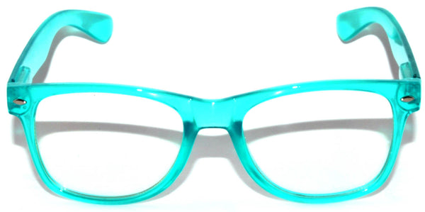 Glow in the Dark Sunglasses - Turquoise Frame / Clear Lens