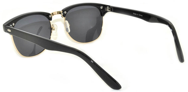 Half Frame Sunglasses / Black Gold Frame / Smoke Lens